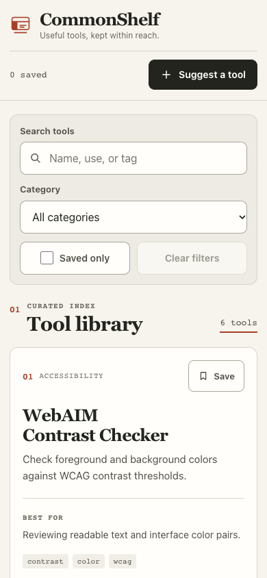 Oil UI Open Source, CommonShelf run-1: anfänglicher mobiler Viewport