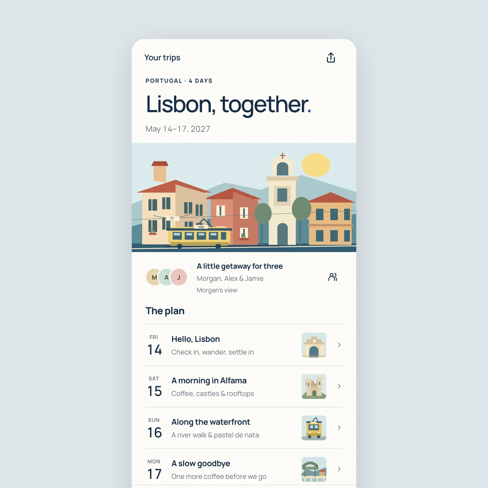 Roam · Group trip planner