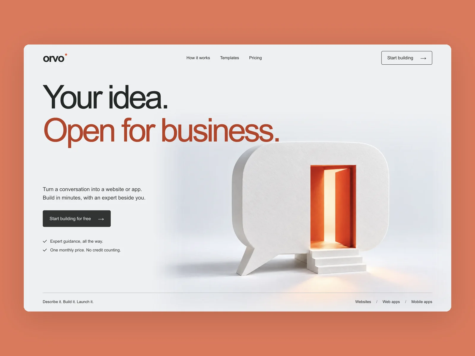 Orvo · Offen für Geschäfte · KI-Website-Builder